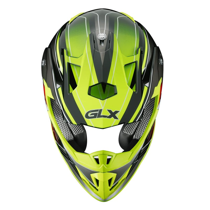 GLX GX23 Dirt Bike/Motocross Helmet - Sear Yellow, X-Large - DOT Approved - Image 2